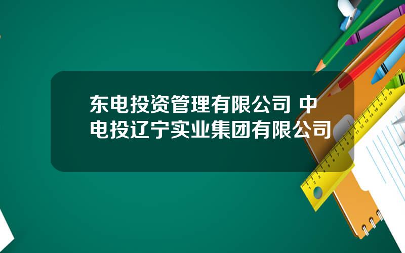 东电投资管理有限公司 中电投辽宁实业集团有限公司